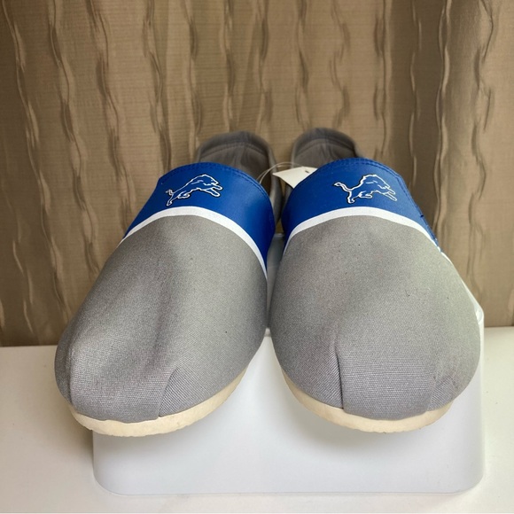 NFL Detroit Lions Men's Large 11-12 Espadrille Canvas Shoe FOCO Gray Blue NWT - Picture 8 of 16